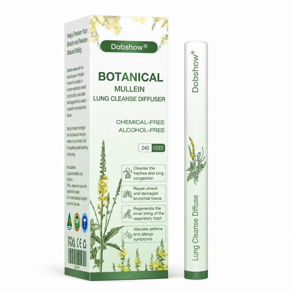 100K+ SOLD 🔥 Dobshow® All-New Upgraded Botanical Mullein Lung Cleanse Diffuser 🌿