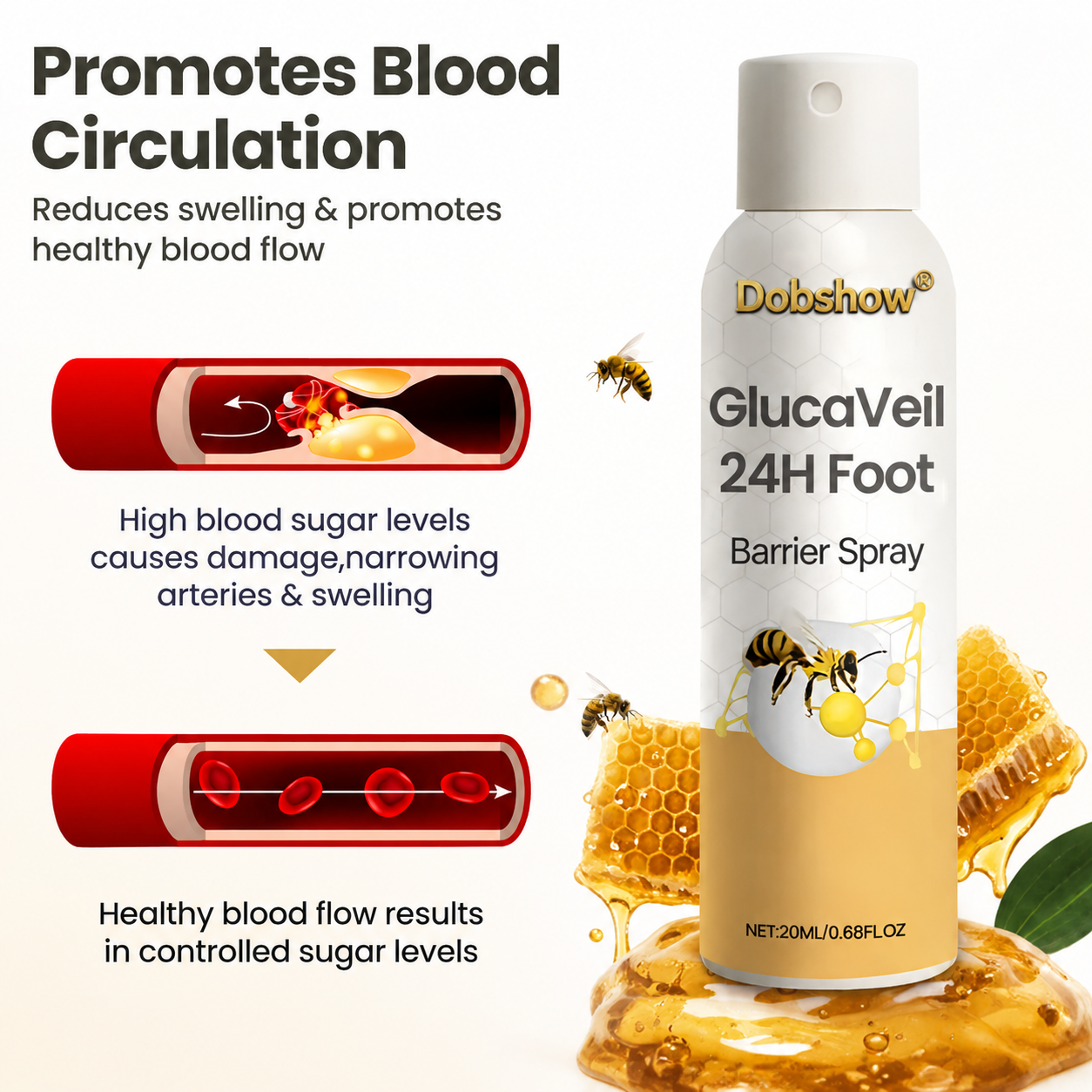 💥 100K+ SOLD!🔥 Dobshow® GlucaVeil: 24H Anti-Friction Foot Armor 🦶✨