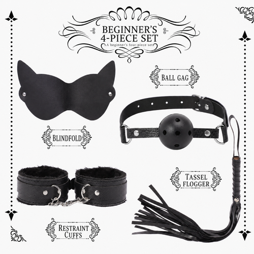🌙🖤 Dobshow® Midnight Temptation 🎭4-Piece Couples Play Kit 🔥⛓️💋