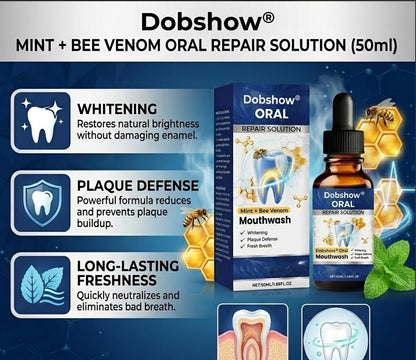 Dobshow™ Mint + Bee Venom Oral Repair Solution (50ml) - Whitening & Fresh Breath Mouthwash