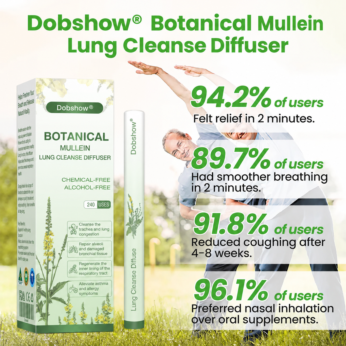 100K+ SOLD 🔥 Dobshow® All-New Upgraded Botanical Mullein Lung Cleanse Diffuser 🌿