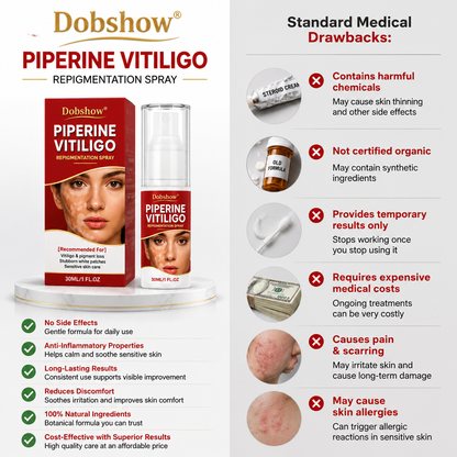 🔥100K+ SOLD | Dobshow® Advanced Piperine Vitiligo Repigmentation Spray — 👨‍⚕️✅Upgraded Steroid-Free Botanical Formula