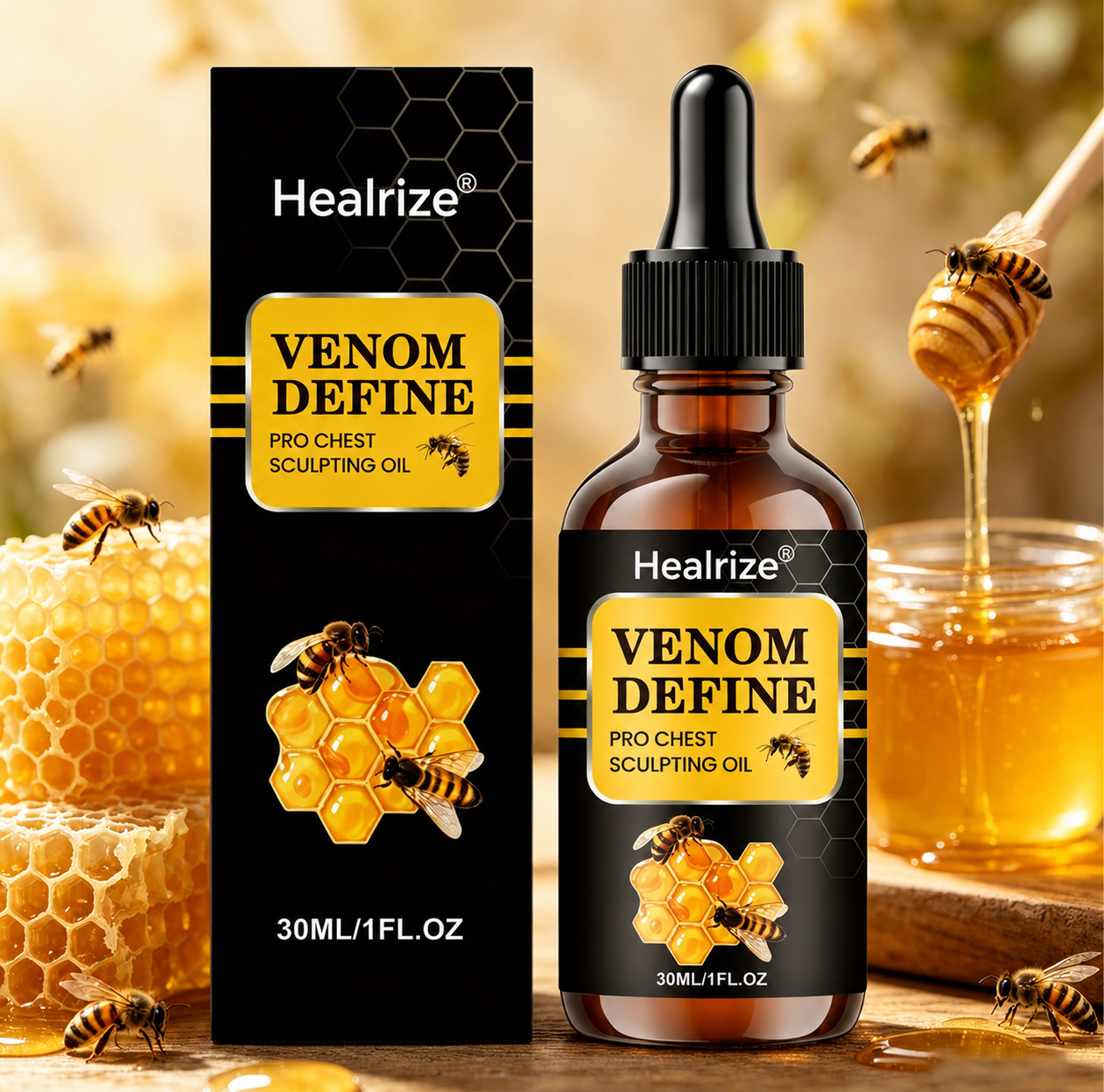 💥 100K+ SOLD!🔥 Healrize® VenomDefine Pro: Gynecomastia-Targeted Chest Armor Oil