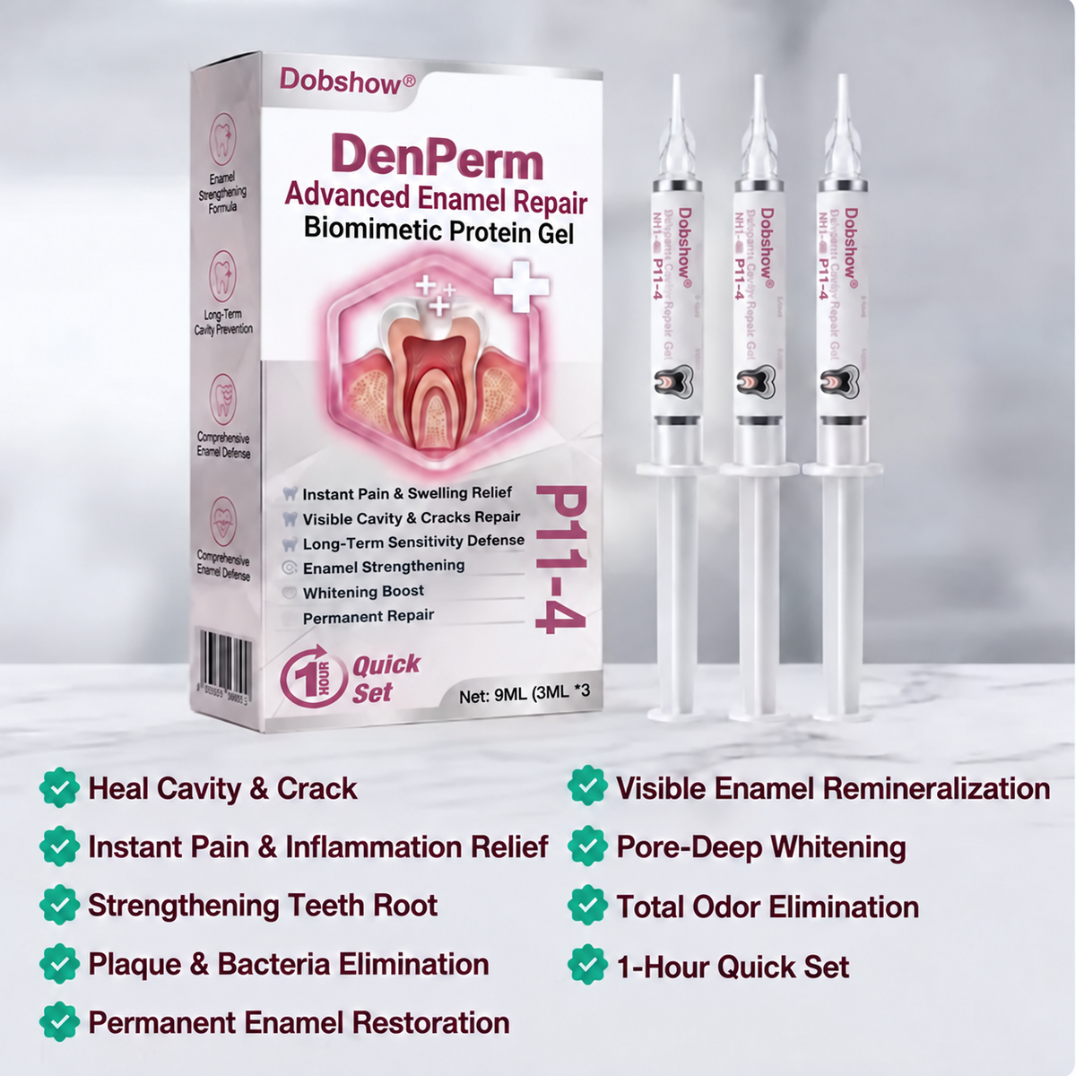 🏆𝐎𝐟𝐟𝐢𝐜𝐢𝐚𝐥 𝐔𝐒 𝐒𝐭𝐨𝐫𝐞🎉Over 100K+ Sold🔥Dobshow® 🦷 DenPerm Advanced Enamel Repair Biomimetic Protein Gel