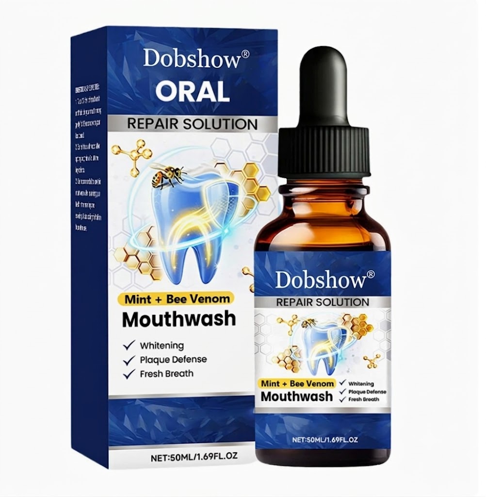 Dobshow™ Mint + Bee Venom Oral Repair Solution (50ml) - Whitening & Fresh Breath Mouthwash